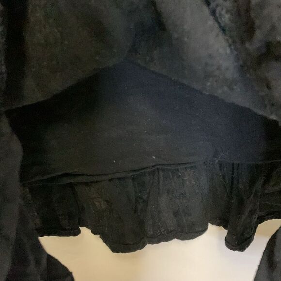 Urban Outfitters Bria Black Eyelet Pleated Short Sleeve Frock Mini Dress Size S - Picture 11 of 15